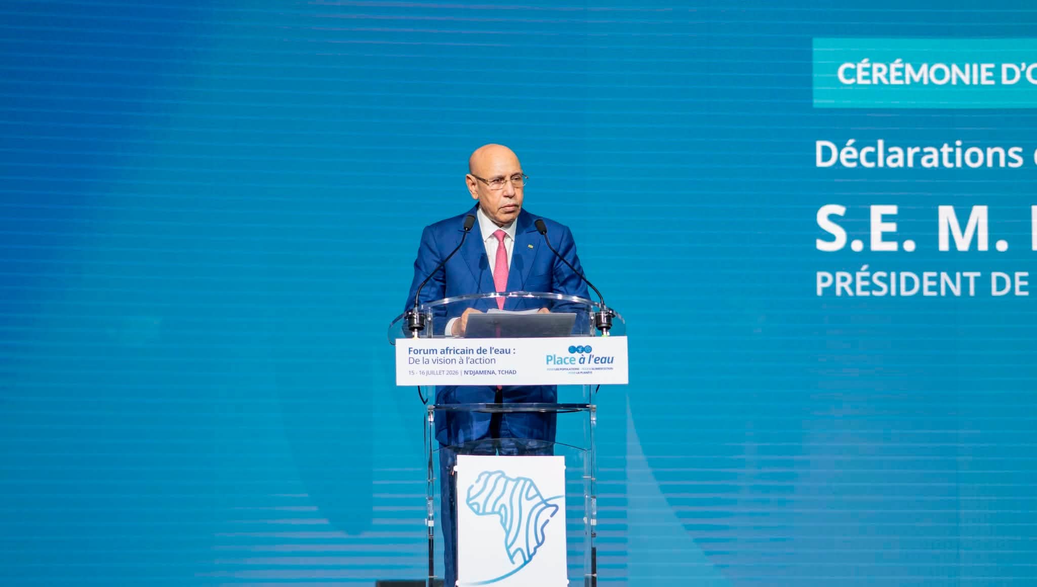 انجامينا: غزواني يستعرض استراتيجية موريتانيا الجديدة للمياه في المنتدى الإفريقي